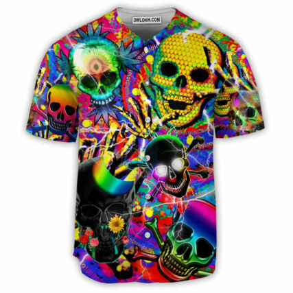 Skull Sweet Skull Say Hi - Baseball Jersey - Owl Ohh - Owl Ohh