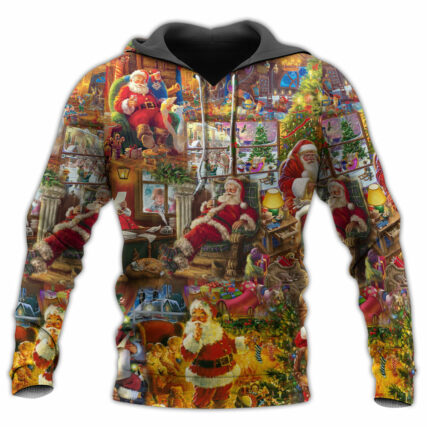 Santa Christmas Happy Holiday Season Of Joy - Hoodie - Owl Ohh - Owl Ohh