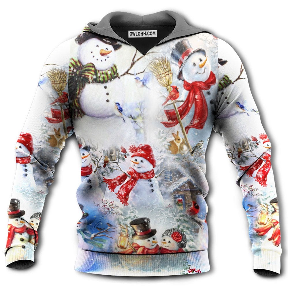 Snowman Christmas Merry Xmas - Hoodie - Owl Ohh - Owl Ohh