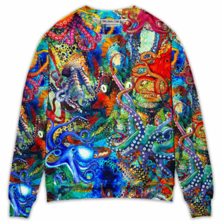 Octopus Lover Colorful Art Style - Sweater - Ugly Christmas Sweaters - Owl Ohh - Owl Ohh
