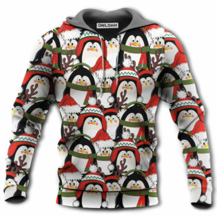 Christmas Penguin Cute Christmas Holiday - Hoodie - Owl Ohh - Owl Ohh
