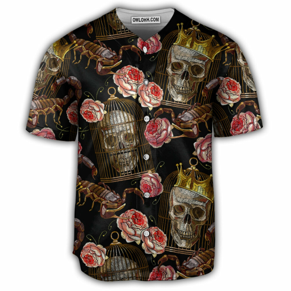 Skull And Scorpion - Baseball Jersey - Owl Ohh - Owl Ohh