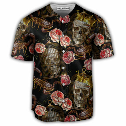 Skull And Scorpion - Baseball Jersey - Owl Ohh - Owl Ohh