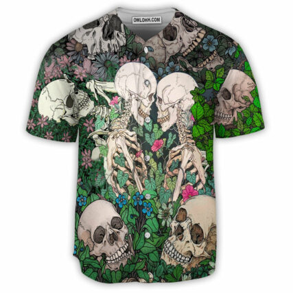 Skull Couple Kiss - Baseball Jersey - Owl Ohh - Owl Ohh
