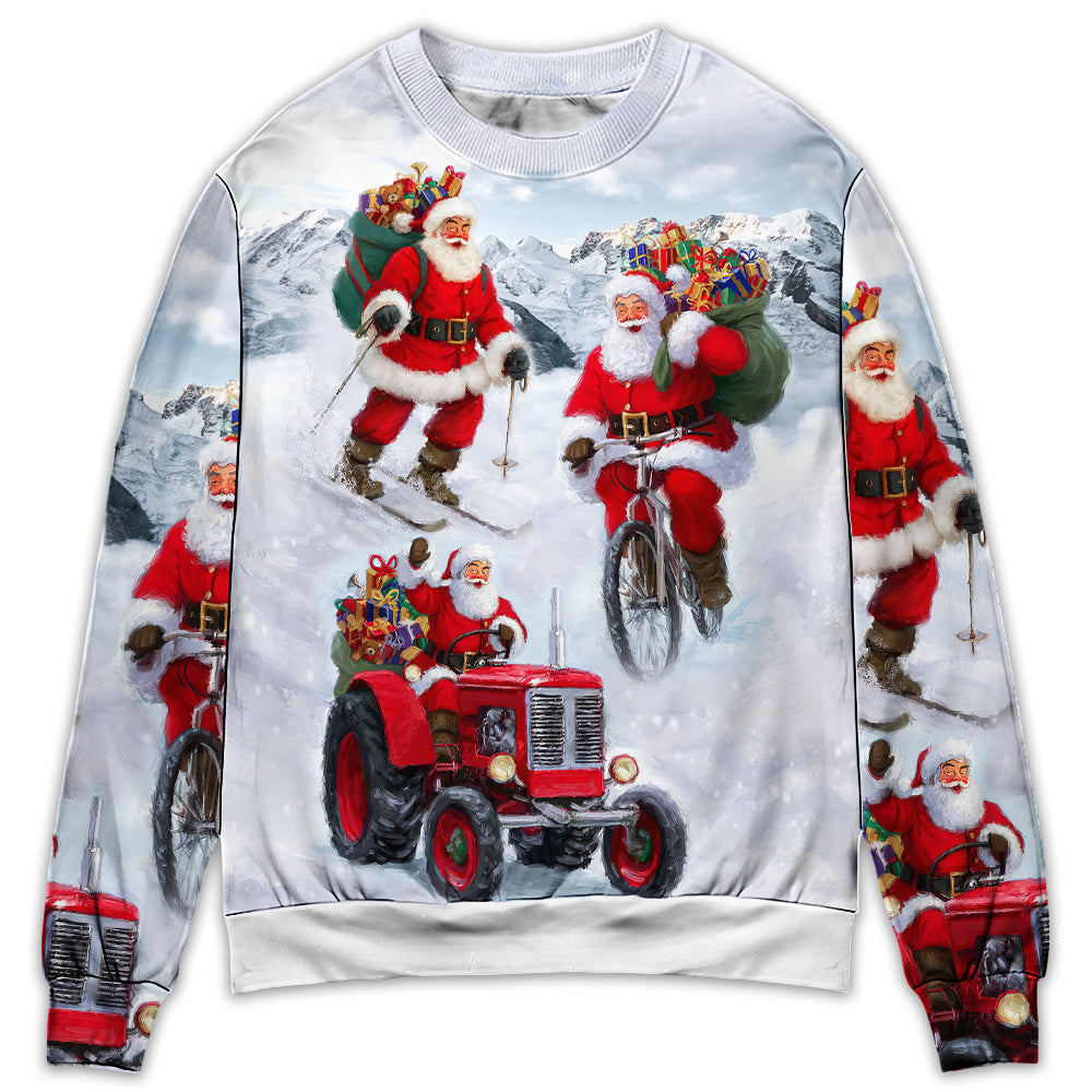 Christmas Having Fun With Santa Claus Gift For Xmas - Sweater - Ugly Christmas Sweaters - Owl Ohh - Owl Ohh