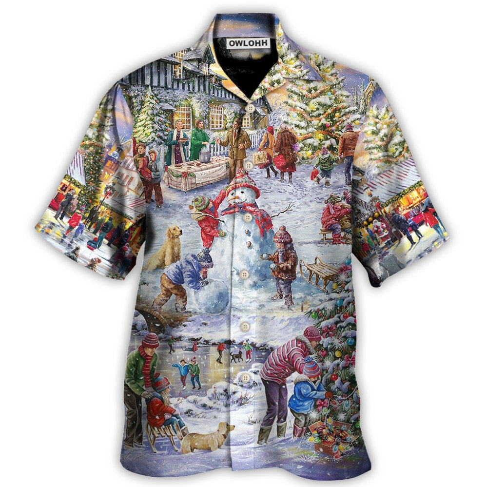 Christmas Winter Holiday Santa Claus Is Coming - Hawaiian Shirt - Owl Ohh for men and women, kids - Owl Ohh