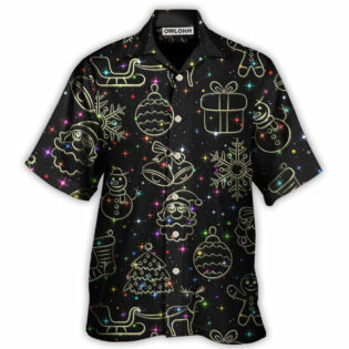Christmas Neon Light Stary Amazing Night - Hawaiian Shirt - Owl Ohh - Owl Ohh