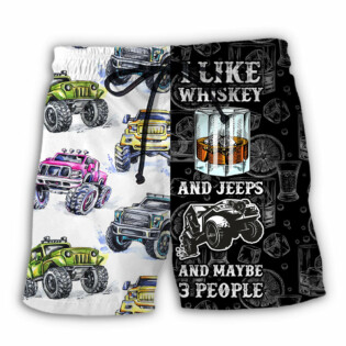 Jeep I Like Whiskey And Jeeps - Beach Short - Owl Ohh - Owl Ohh