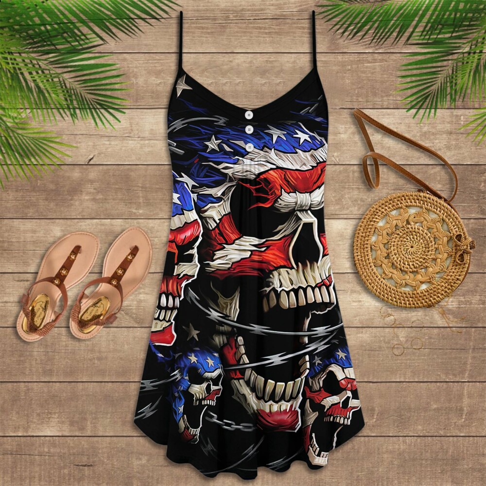 Skull Love America Forever - Summer Dress - Owl Ohh - Owl Ohh