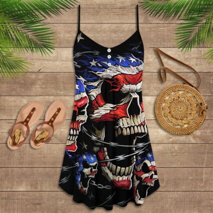 Skull Love America Forever - Summer Dress - Owl Ohh - Owl Ohh