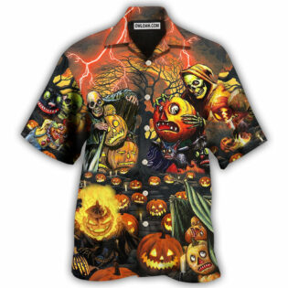 Halloween Skull Dark Pumpkin Scary - Hawaiian Shirt - Owl Ohh - Owl Ohh