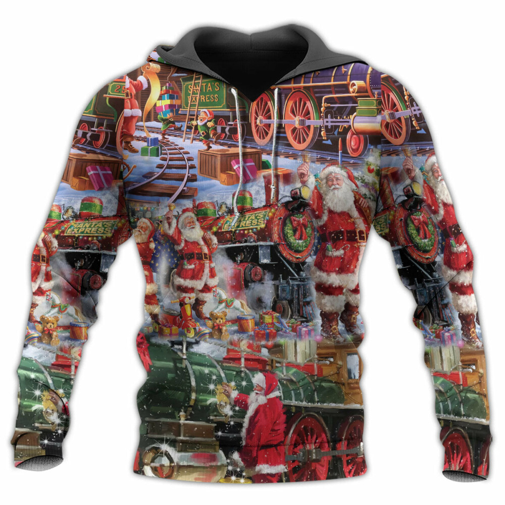 Santa Christmas Snow Village Christmas Spirit Of Giving - Hoodie - Owl Ohh - Owl Ohh