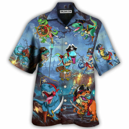 Halloween Pirate Dinosaur Scary - Hawaiian Shirt - Owl Ohh - Owl Ohh