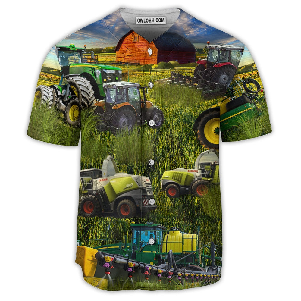 Tractor Just One More Tractor I Promise - Baseball Jersey - Owl Ohh - Owl Ohh