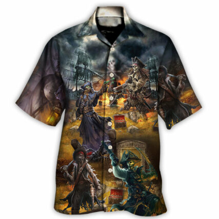 Skull Pirate Skull Treasure Hunting - Hawaiian Shirt - Owl Ohh - Owl Ohh