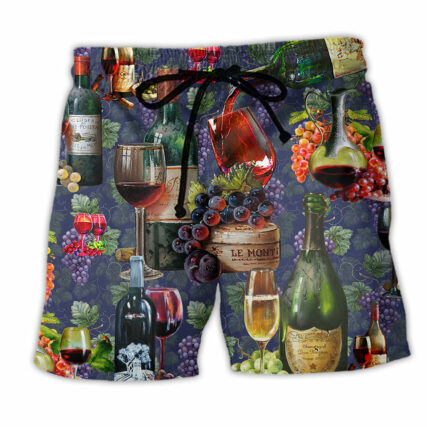 Wine Life Is Better With A Glass Of Wine - Beach Short - Owl Ohh - Owl Ohh
