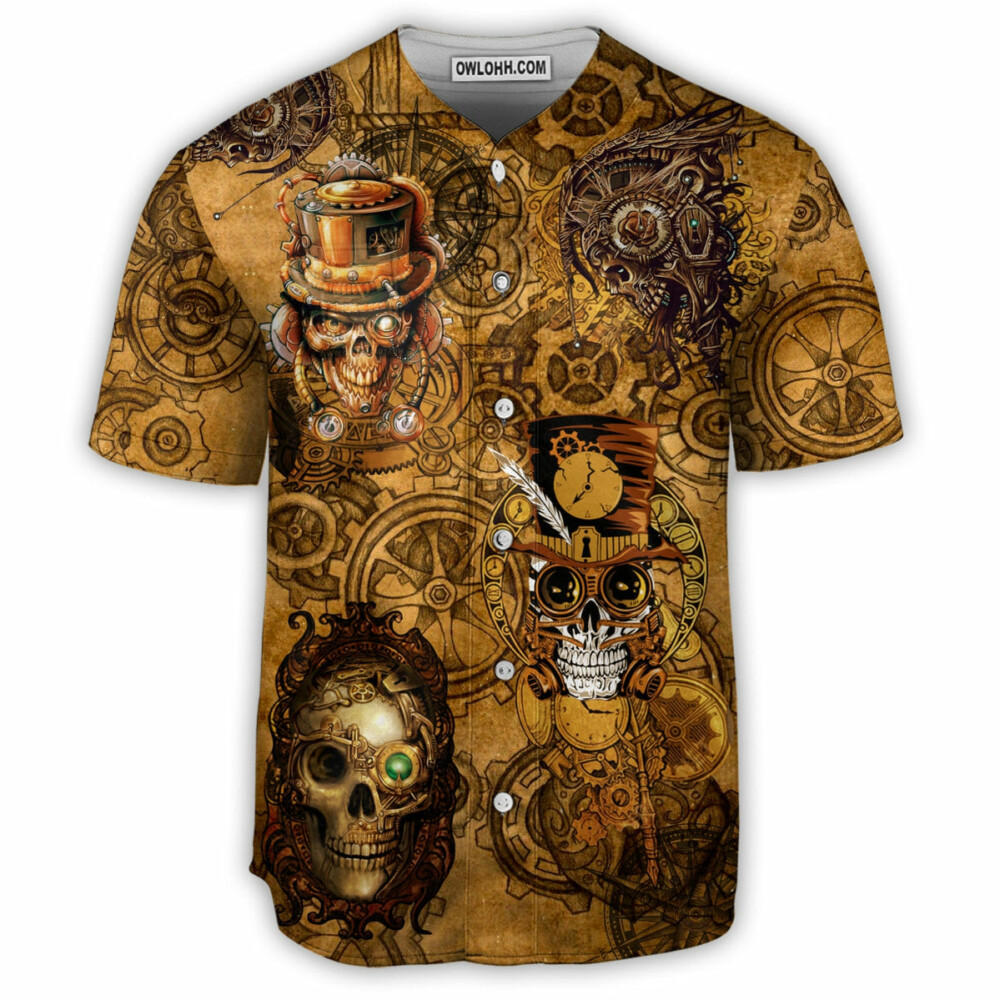 Skull Vintage Style - Baseball Jersey - Owl Ohh - Owl Ohh