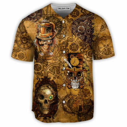 Skull Vintage Style - Baseball Jersey - Owl Ohh - Owl Ohh