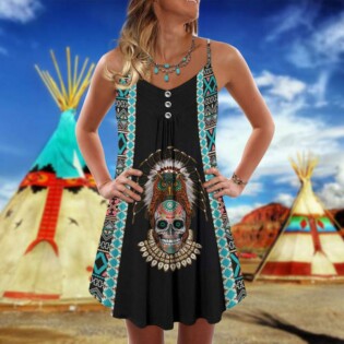 Native Skull Summer Vibes Pattern - Summer Dress - Owl Ohh - Owl Ohh