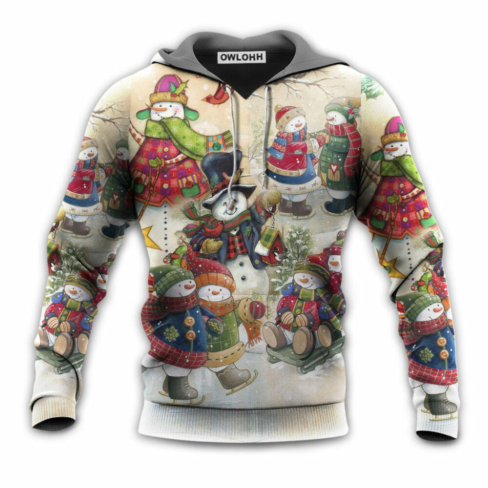 Christmas Couple Snowman Lover Winter Xmas - Hoodie - Owl Ohh - Owl Ohh