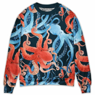 Octopus Colorful Ocean Life Basic - Sweater - Ugly Christmas Sweaters - Owl Ohh - Owl Ohh
