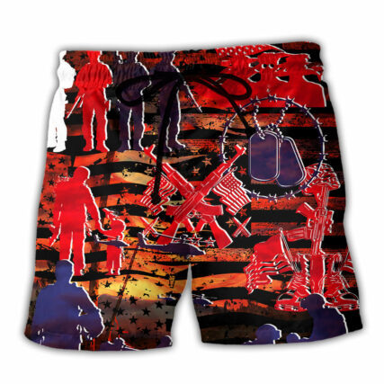 Veteran Independence Day Fought For Our Democracy - Beach Short - Owl Ohh - Owl Ohh
