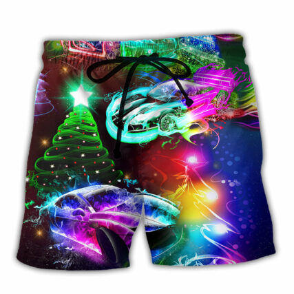 Car Racing Christmas Merry Everything Happy Always - Beach Short - Owl Ohh - Owl Ohh