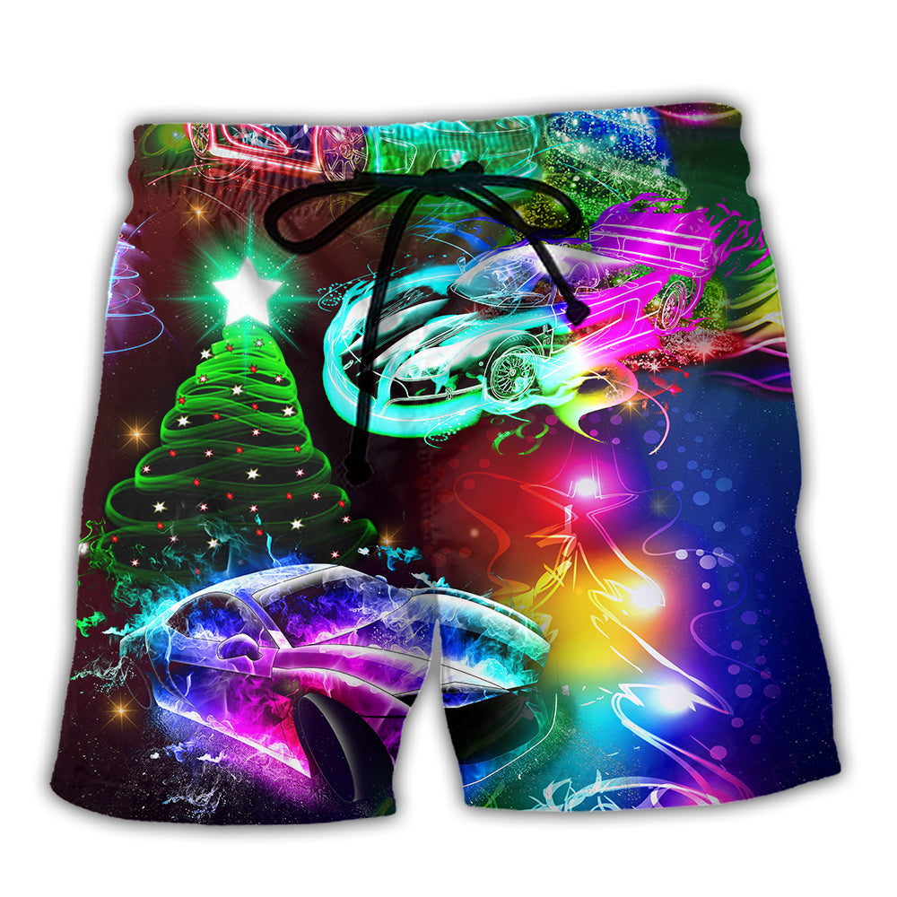 Car Racing Christmas Merry Everything Happy Always - Beach Short - Owl Ohh - Owl Ohh