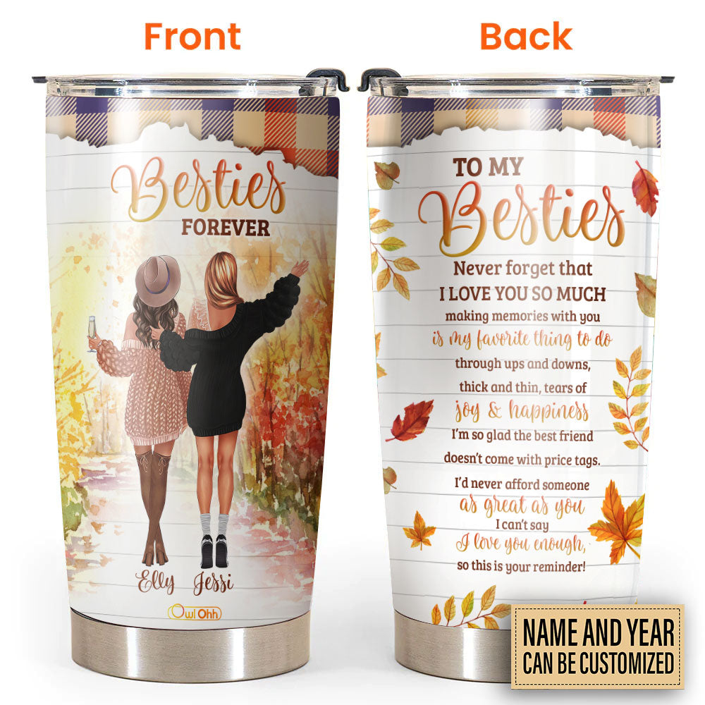 Best Friend Autumn Art Personalized - Tumbler - Owl Ohh - Owl Ohh