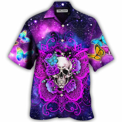Skull Butterfly Snake Lighting Flower - Hawaiian Shirt - Owl Ohh - Owl Ohh