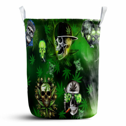 Skull Let's Get High Green - Laundry Basket - Owl Ohh - Owl Ohh