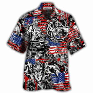 Viking Independence Day Odin Warrior And Wolf - Hawaiian Shirt - Owl Ohh - Owl Ohh