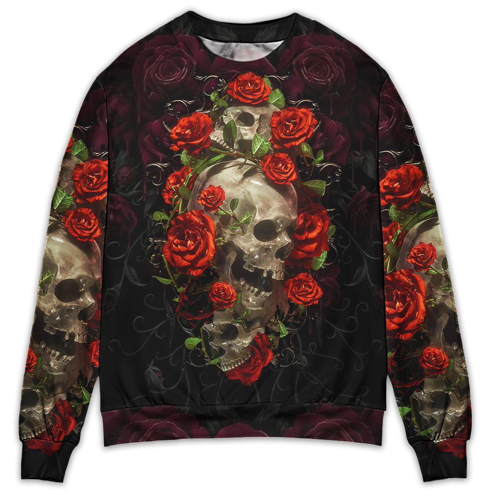 Skull And Roses Art - Sweater - Ugly Christmas Sweaters - Owl Ohh - Owl Ohh