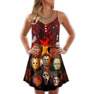 Halloween Horror Movie Characters Blood Scary - V-neck Sleeveless Cami Dress - Owl Ohh - Owl Ohh