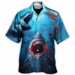 Shark Bites You in the Red Sea - Hawaiian Shirt - Owl Ohh for men and women, kids - Owl Ohh