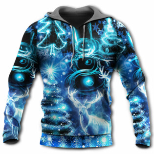 Christmas Deer Snow Man Tree Glow Light Style - Hoodie - Owl Ohh - Owl Ohh