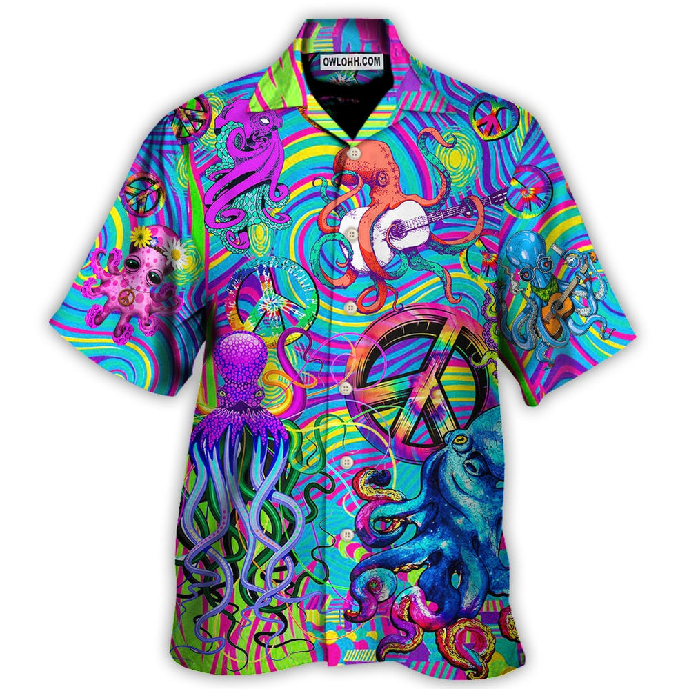 Hippie Funny Octopus Colorful Tie Dye Art Style - Hawaiian Shirt - Owl Ohh - Owl Ohh