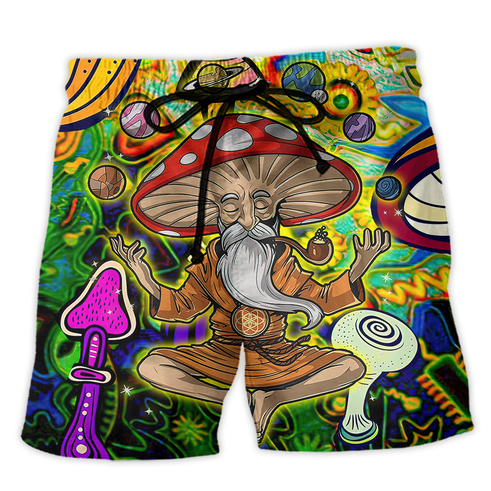 Hippie Mushroom Witch Colorful - Beach Short - Owl Ohh - Owl Ohh