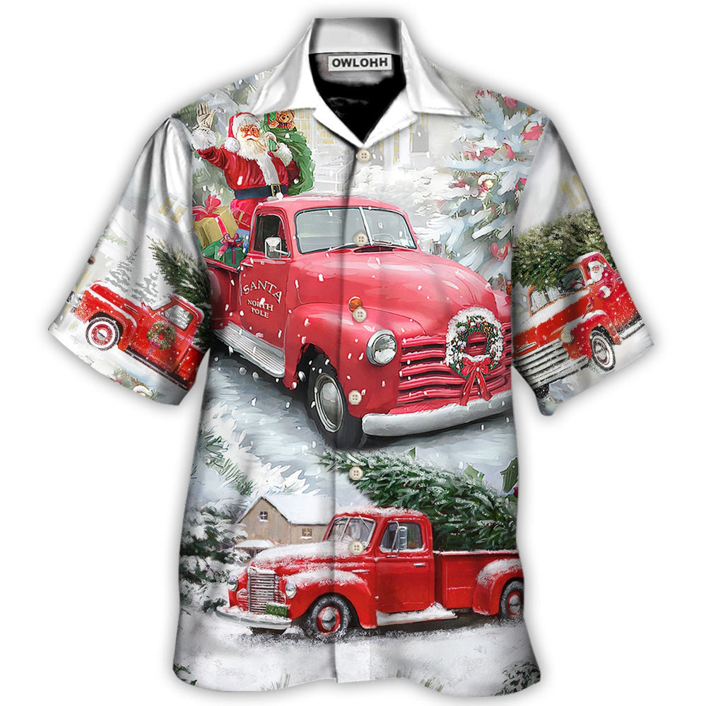 Christmas Santa Claus Red Truck Xmas Is Coming Art Style - Hawaiian Shirt - Owl Ohh - Owl Ohh