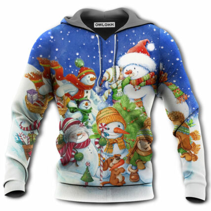 Christmas Snowman Merry Christmas Night - Hoodie - Owl Ohh - Owl Ohh
