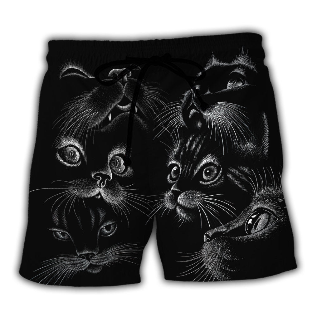 Black Cat Awesome Amazing Style - Beach Short - Owl Ohh - Owl Ohh