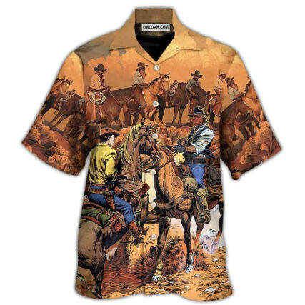 Cowboy Western Riding Horse - Hawaiian Shirt - Owl Ohh - Owl Ohh