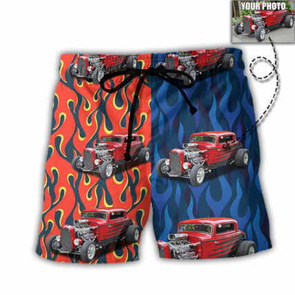 Hot Rod Various Style Custom Photo - Beach Short - Owl Ohh - Owl Ohh