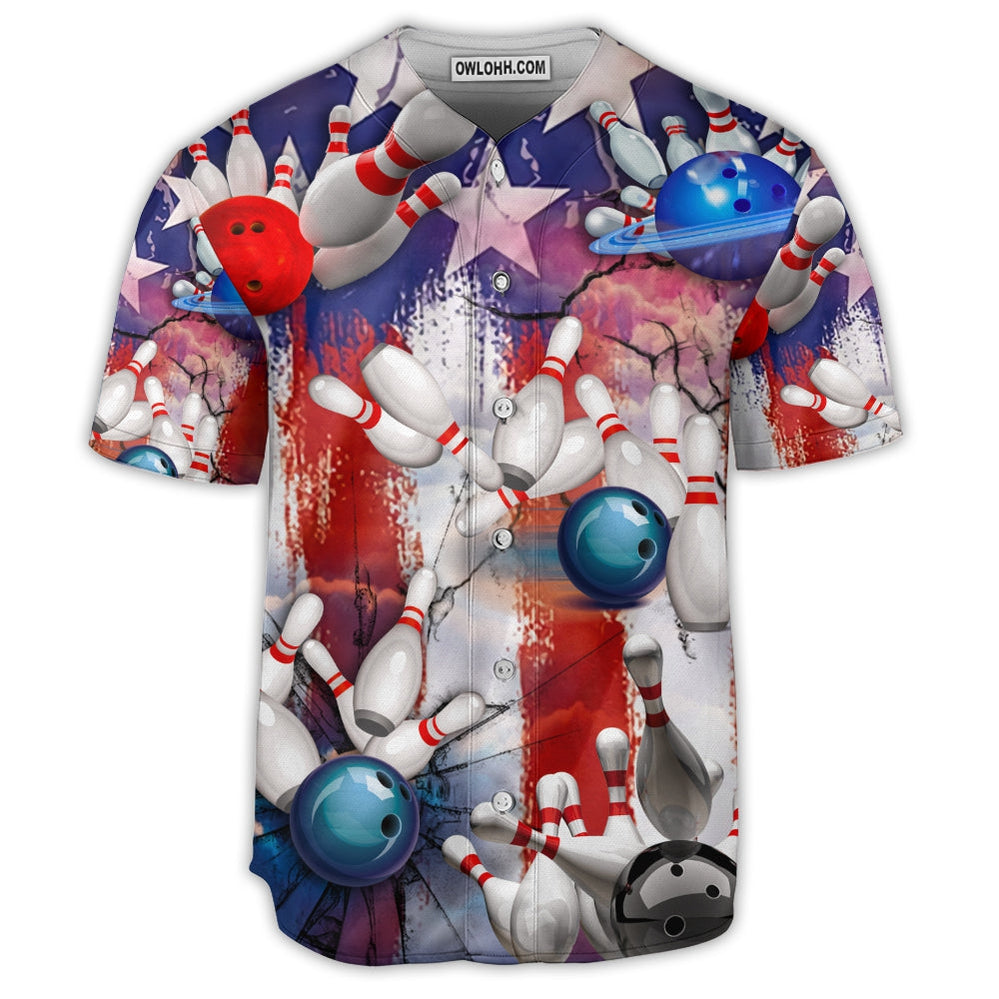 Bowling Independence Day Love Bowling - Baseball Jersey - Owl Ohh - Owl Ohh