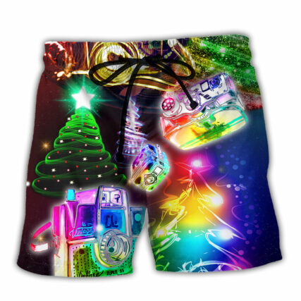 Camera Christmas Merry Everything Happy Always - Beach Short - Owl Ohh - Owl Ohh