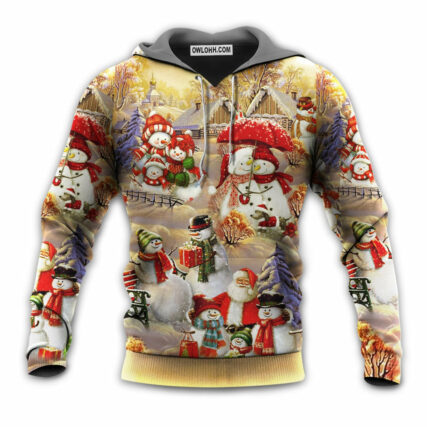Christmas Snowman Couple Love Xmas - Hoodie - Owl Ohh - Owl Ohh
