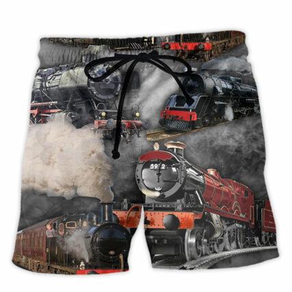 Train Going To A Mysterious Land - Beach Short - Owl Ohh - Owl Ohh