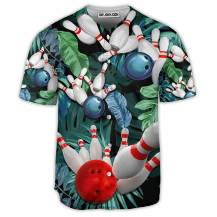 Bowling Tropical Leaf I'm So Happy - Baseball Jersey - Owl Ohh - Owl Ohh