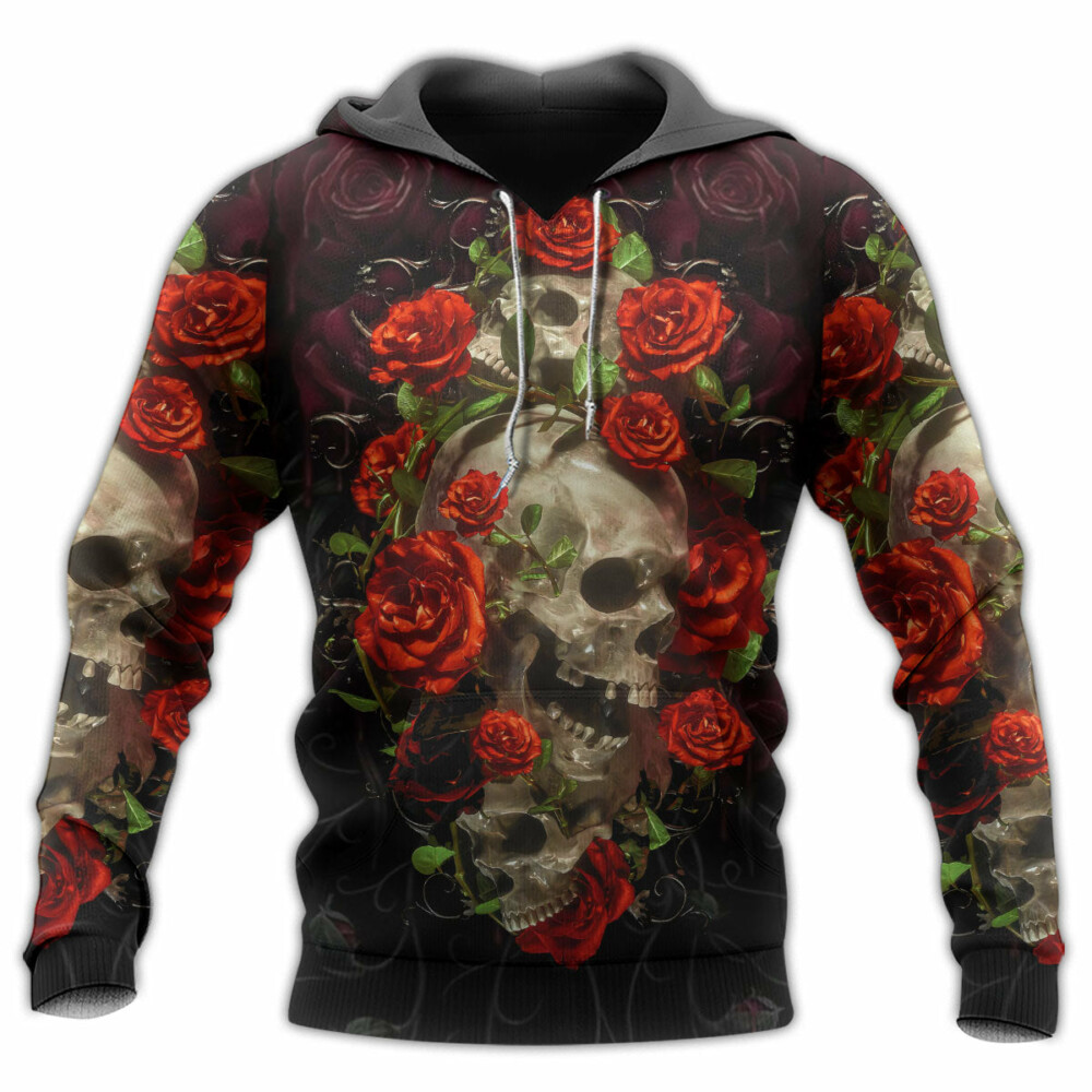 Skull And Roses Art - Hoodie - Owl Ohh - Owl Ohh