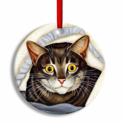 Cat Cute Tabby Art Style - Circle Ornament - Owl Ohh - Owl Ohh